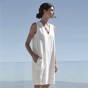 Everlane Japanese GoWeave Cocoon V-Neck Dress Bone White Size 8